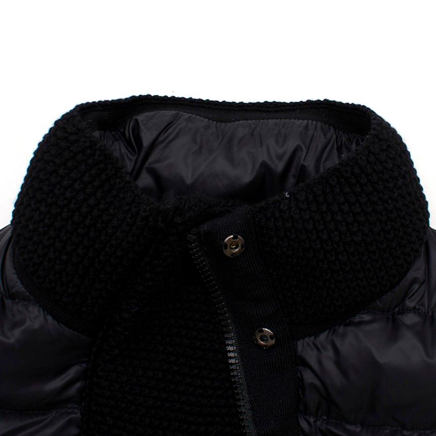 Moncler SS18 Black Knit & Down Jacket Size 8 For Sale 4