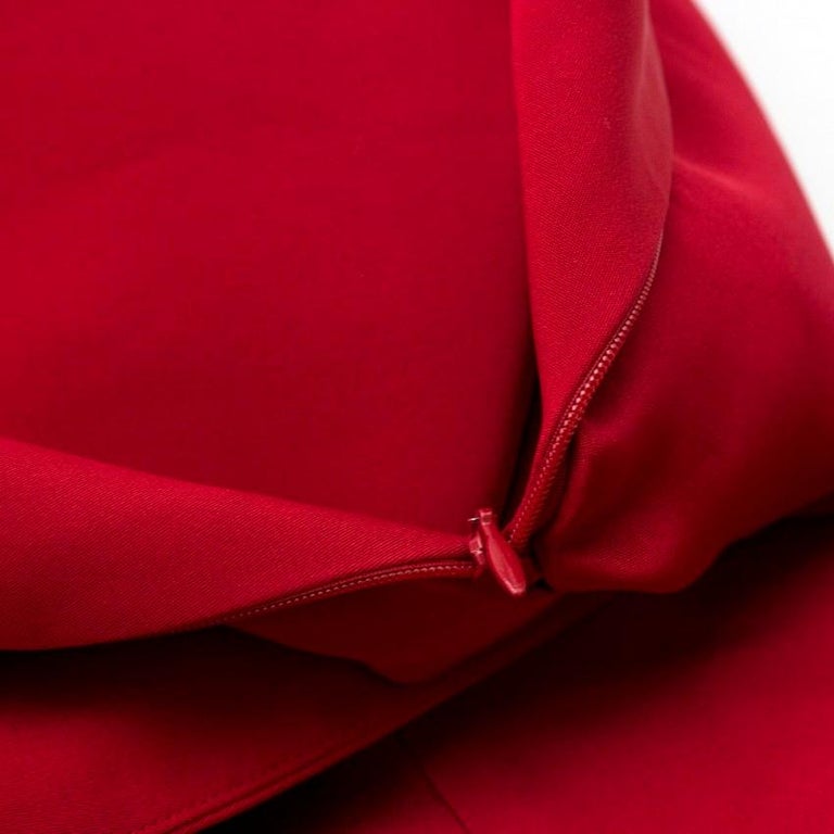 Kaufmanfranco Blood Red Strapless Cape Flair Column gown at 1stDibs