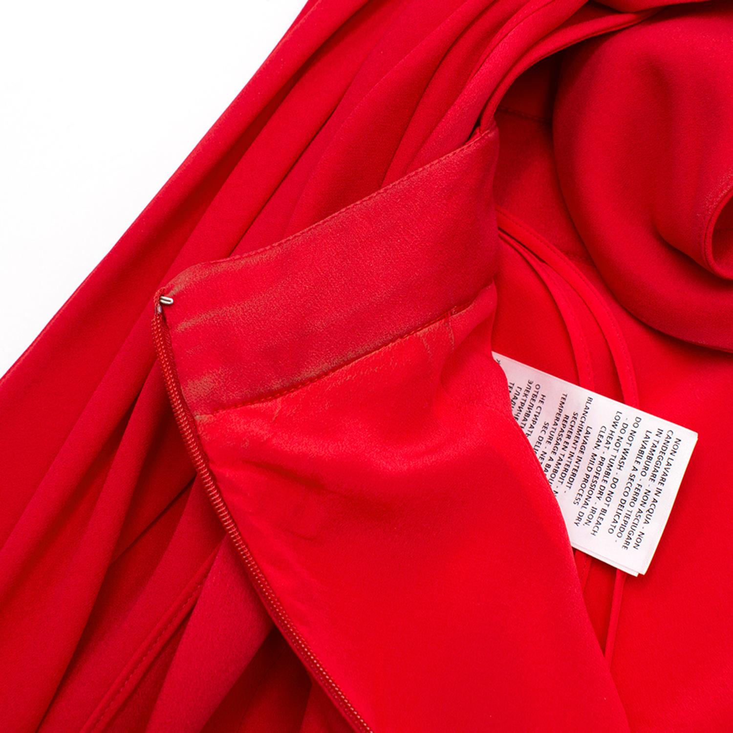 Alexander McQueen Draped Red Open Back Gown  For Sale 2