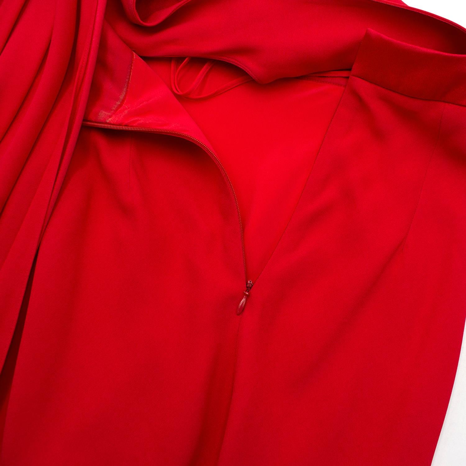 Alexander McQueen Draped Red Open Back Gown  For Sale 3