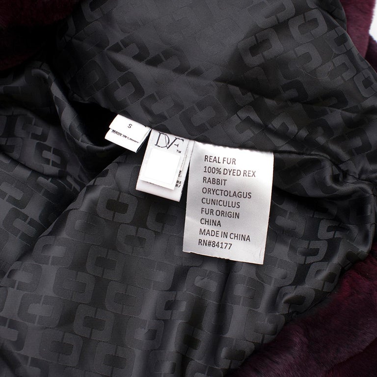 Diane von Furstenberg Purple Rabbit Fur Coat For Sale at 1stDibs