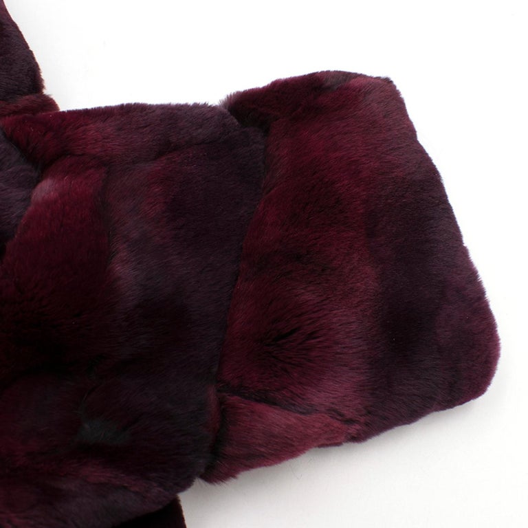 Diane von Furstenberg Purple Rabbit Fur Coat For Sale at 1stDibs