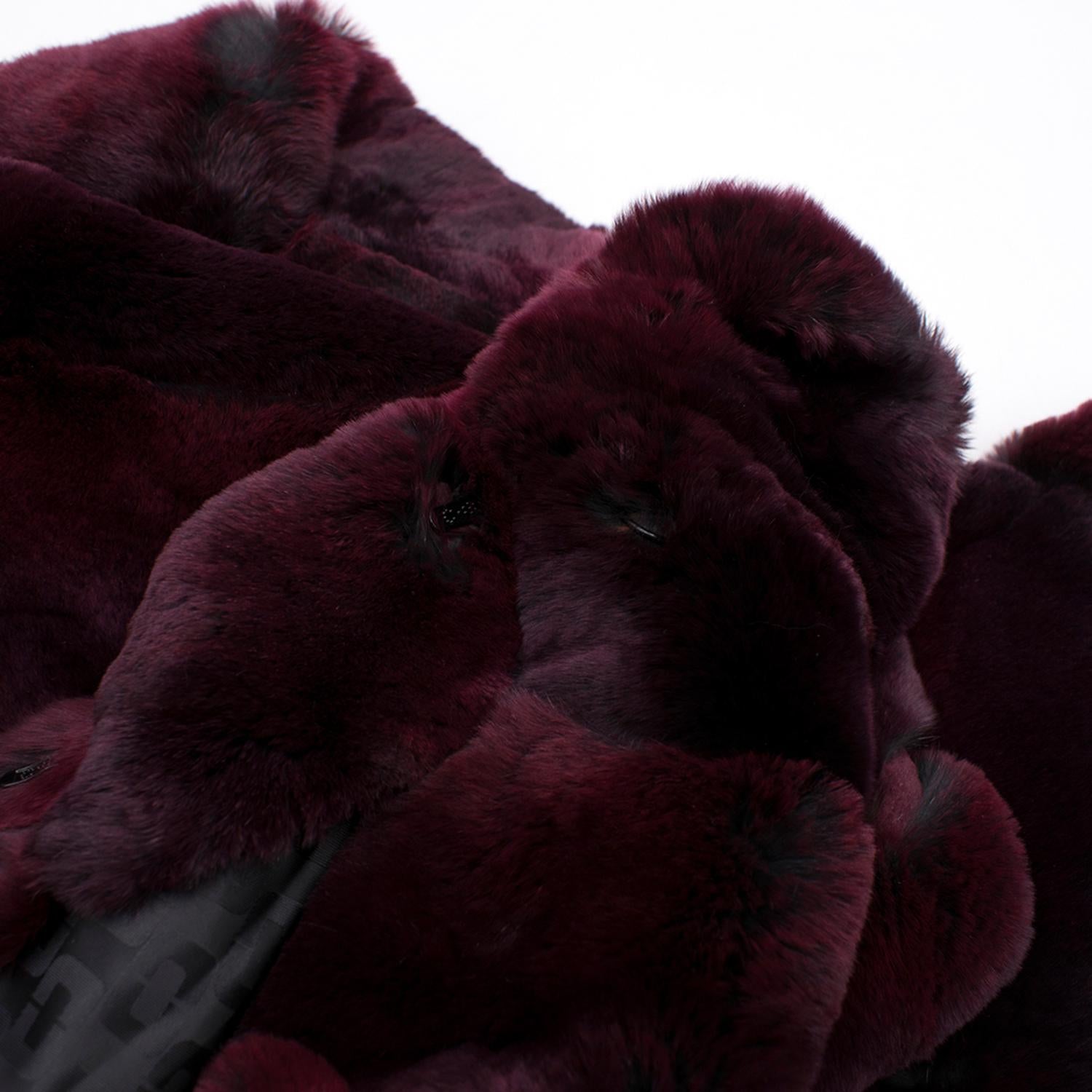 Diane von Furstenberg Purple Rabbit Fur Coat  For Sale 2