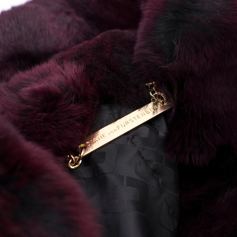 Diane von Furstenberg Purple Rabbit Fur Coat For Sale at 1stDibs
