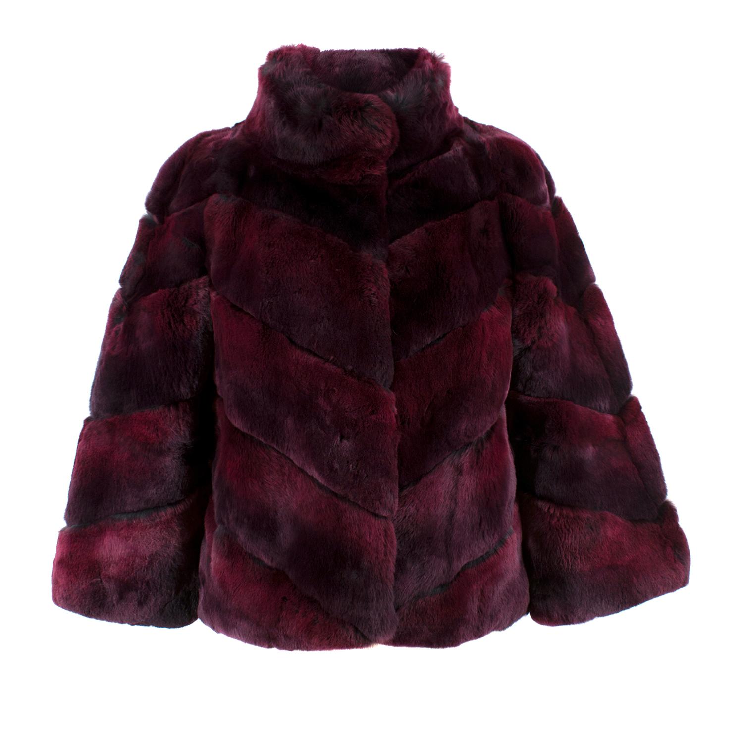 Diane von Furstenberg Purple Rabbit Fur Coat  For Sale