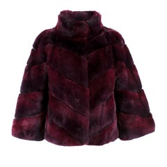 Diane von Furstenberg Purple Rabbit Fur Coat 