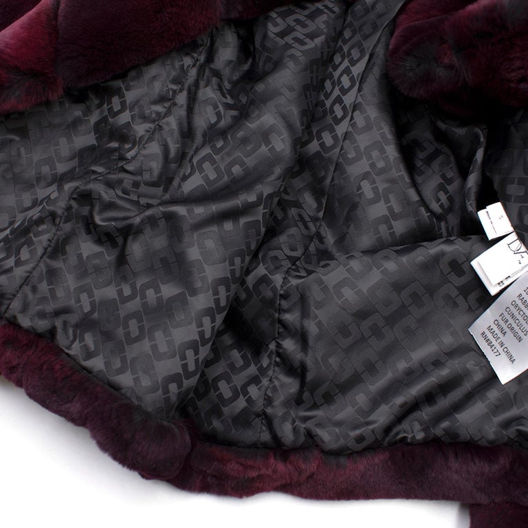 Diane von Furstenberg Purple Rabbit Fur Coat For Sale at 1stDibs