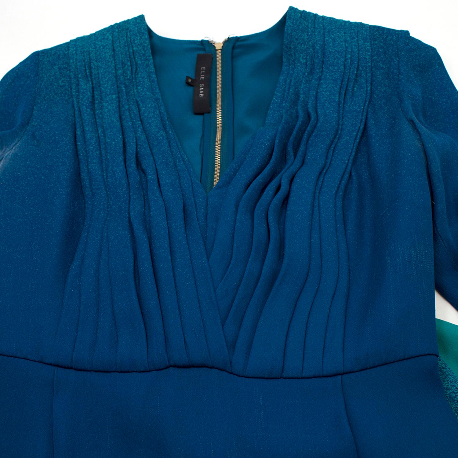 Elie Saab Blue Ombre Double Silk Georgette Gown US size 4 3