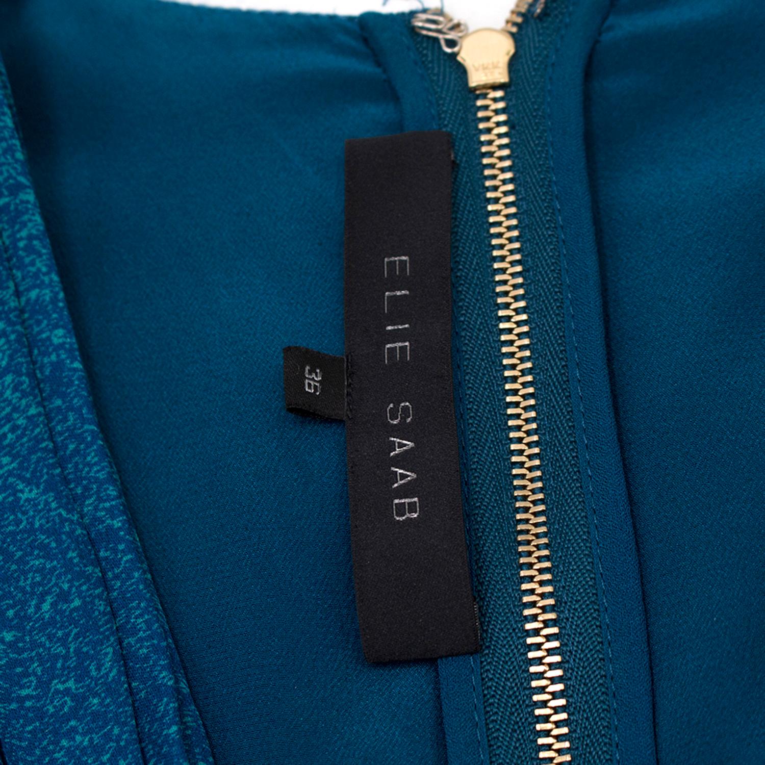 Elie Saab Blue Ombre Double Silk Georgette Gown US size 4 4