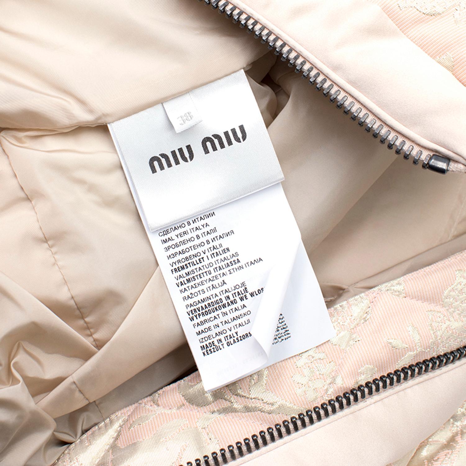 Miu Miu Pink Cropped Metallic Floral Jacket  2