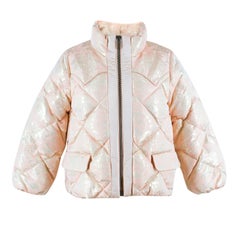 Miu Miu Pink Cropped Metallic Floral Jacket 