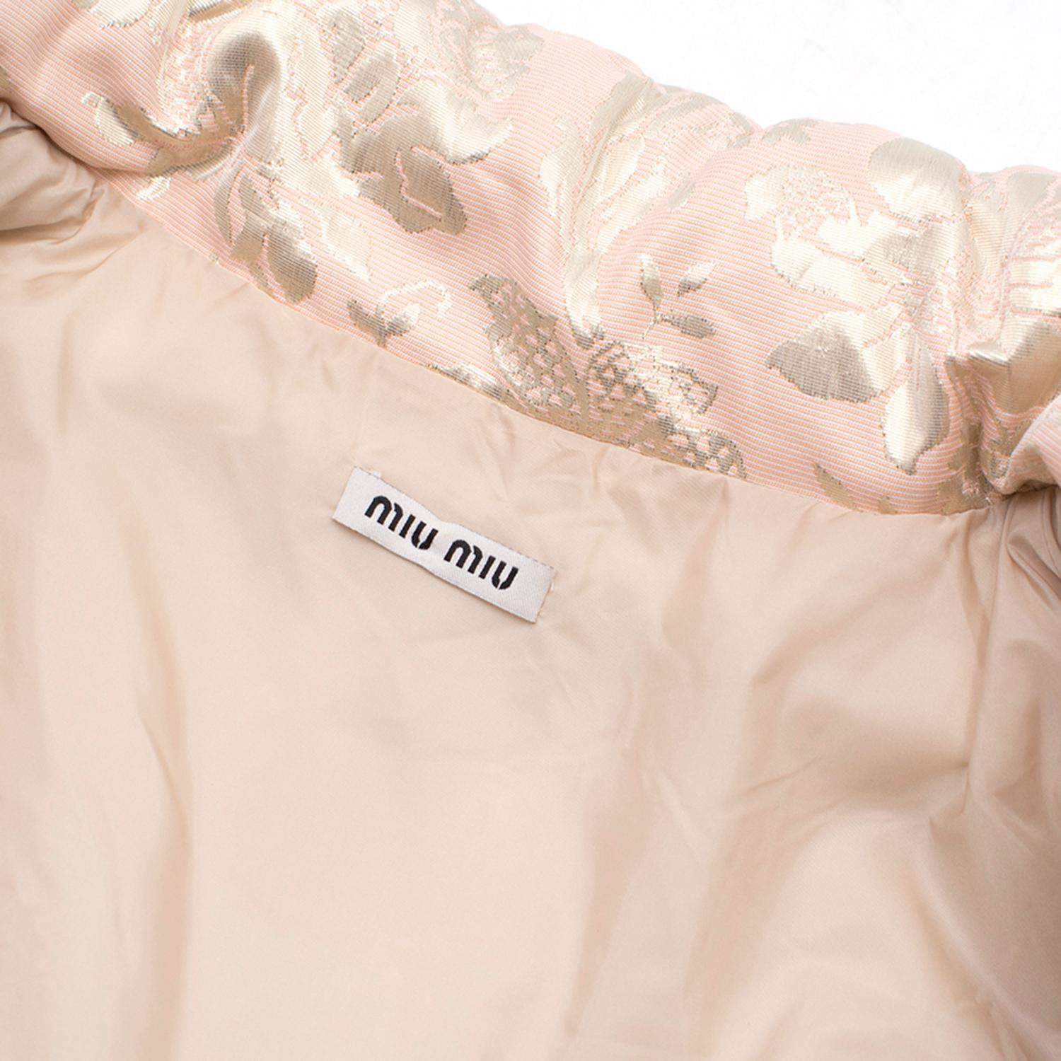 Miu Miu Pink Cropped Metallic Floral Jacket  In Excellent Condition In London, GB