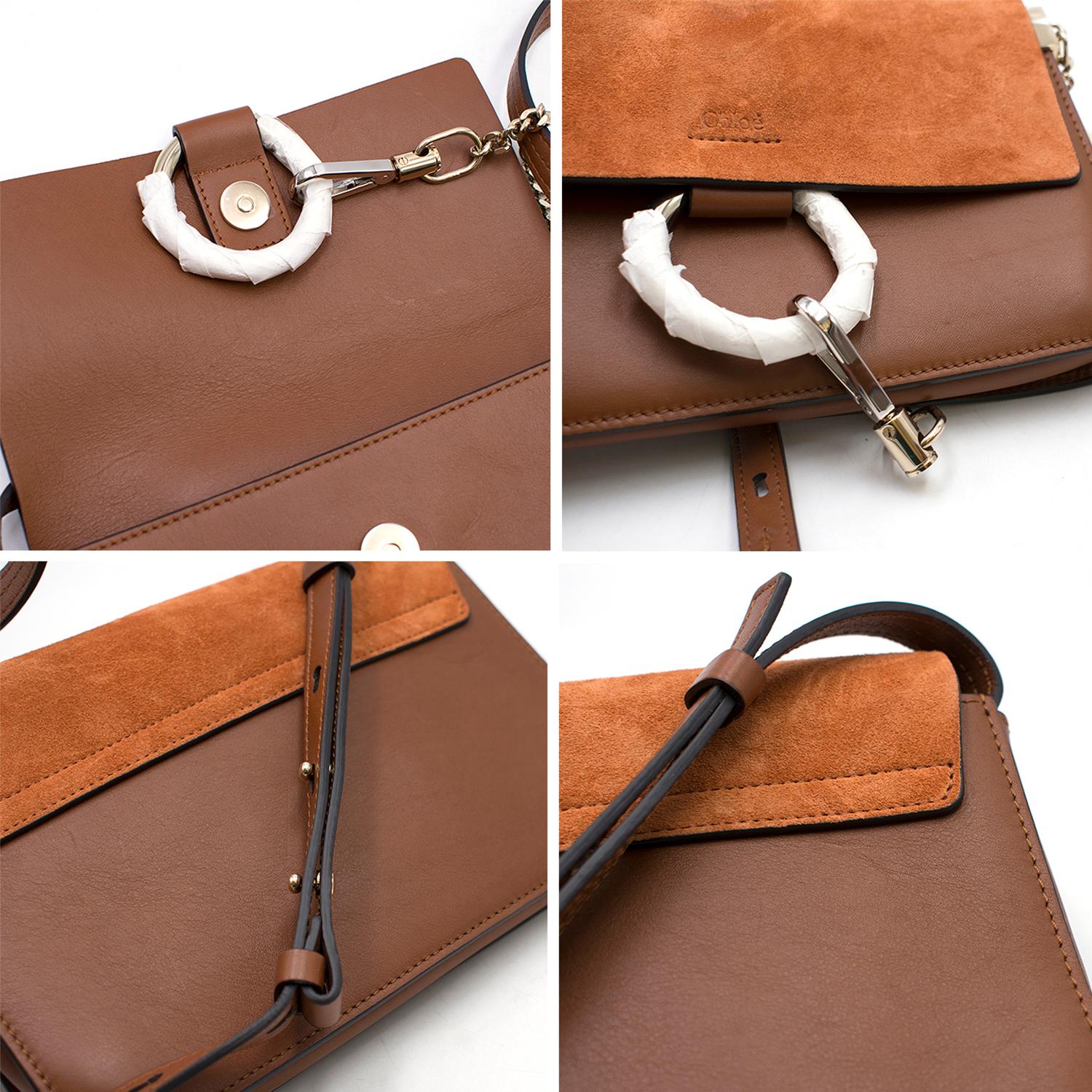 Chloe Faye Leather and Suede Crossbody Bag In New Condition For Sale In London, GB