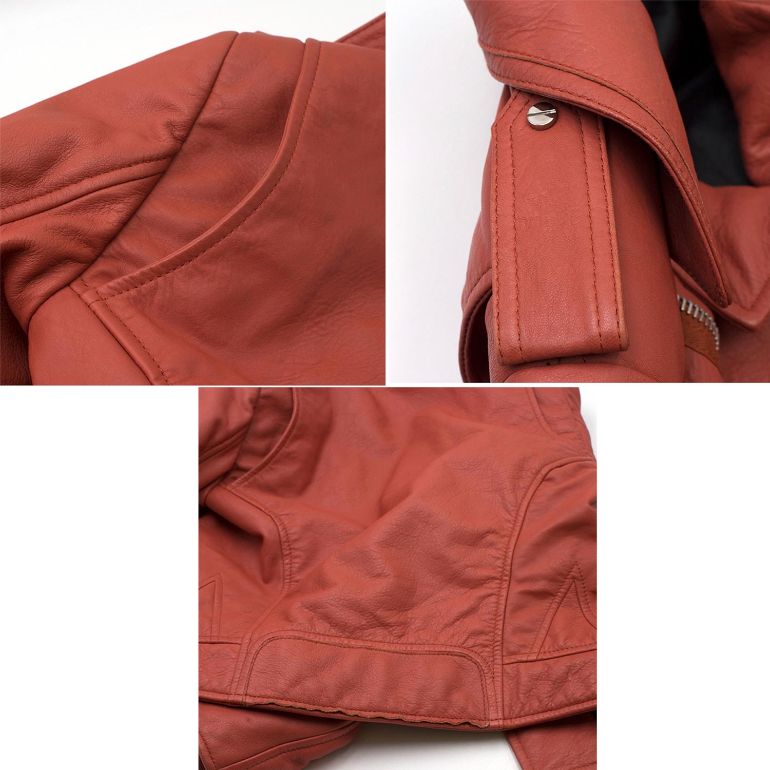 Balenciaga Red Leather Jacket  For Sale 1