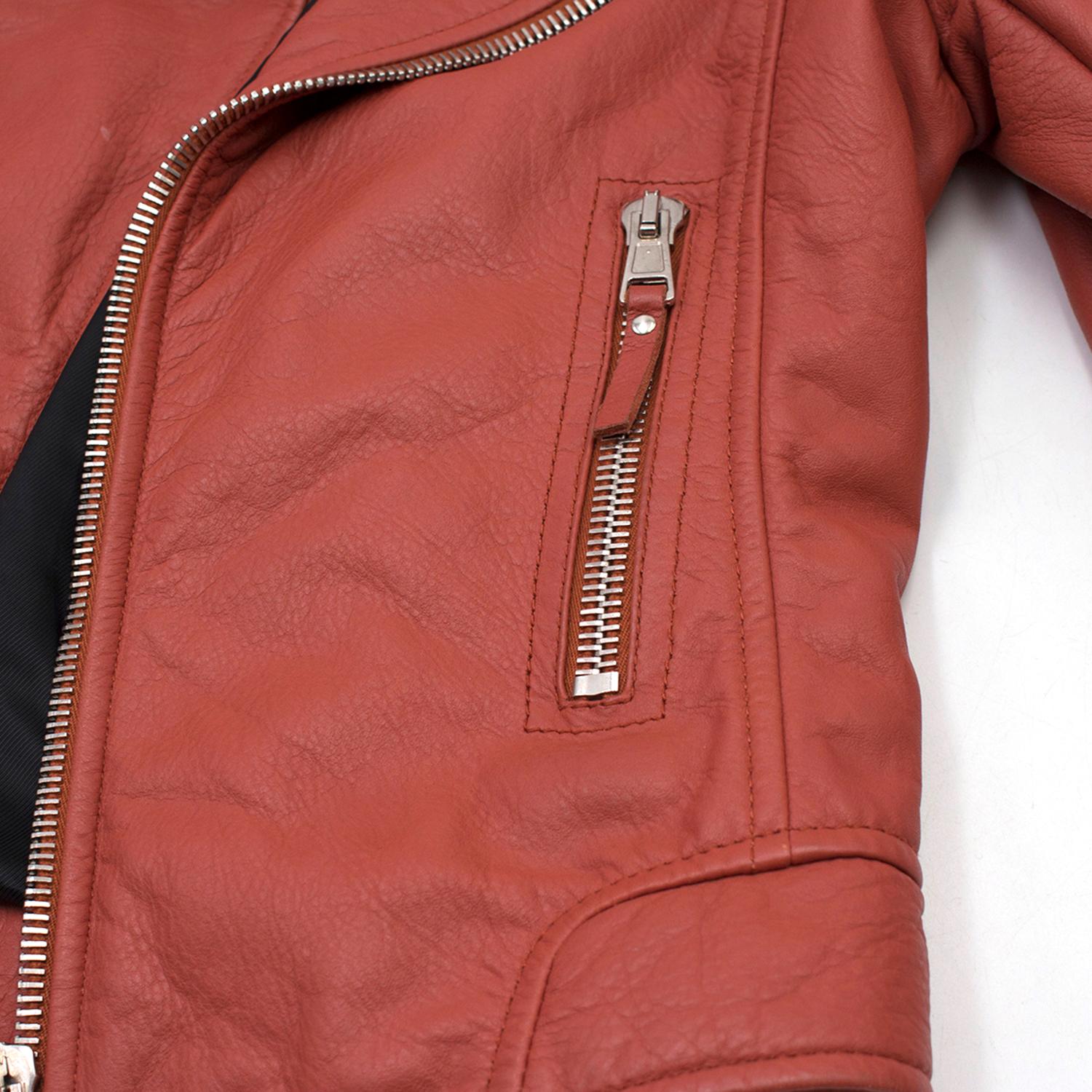 Women's Balenciaga Red Leather Jacket  For Sale