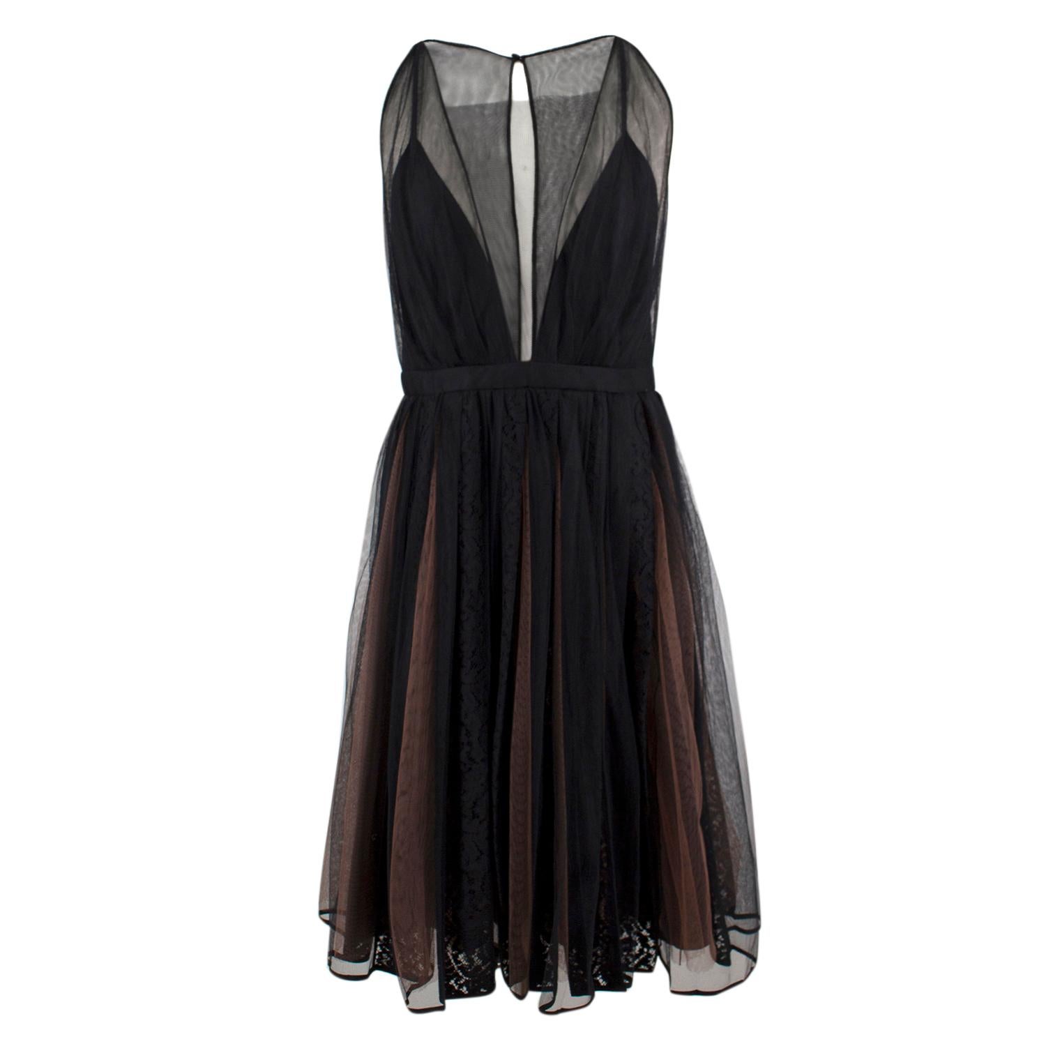 Gilmar No.21 Sheer Pleated Sleeveless Lace Dress  For Sale