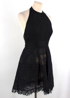 Elie Saab Black Lace Halterneck Mini Dress
