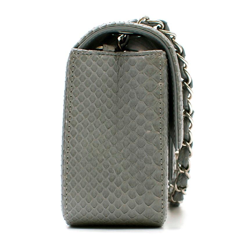 Chanel Grey Python Mini Flap Bag For Sale 1