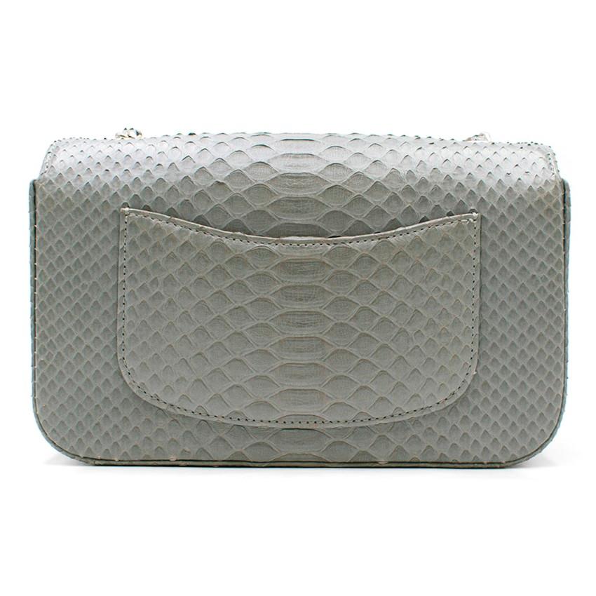 Chanel Grey Python Mini Flap Bag For Sale 2
