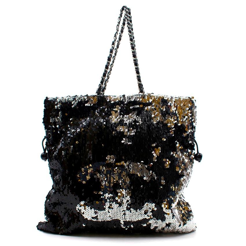 Chanel Summer Nights Sequin Drawstring Tote Bag For Sale at