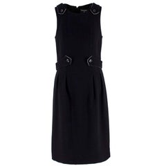 Chanel Vintage Black Buckle Embellished Wool Dress US 6