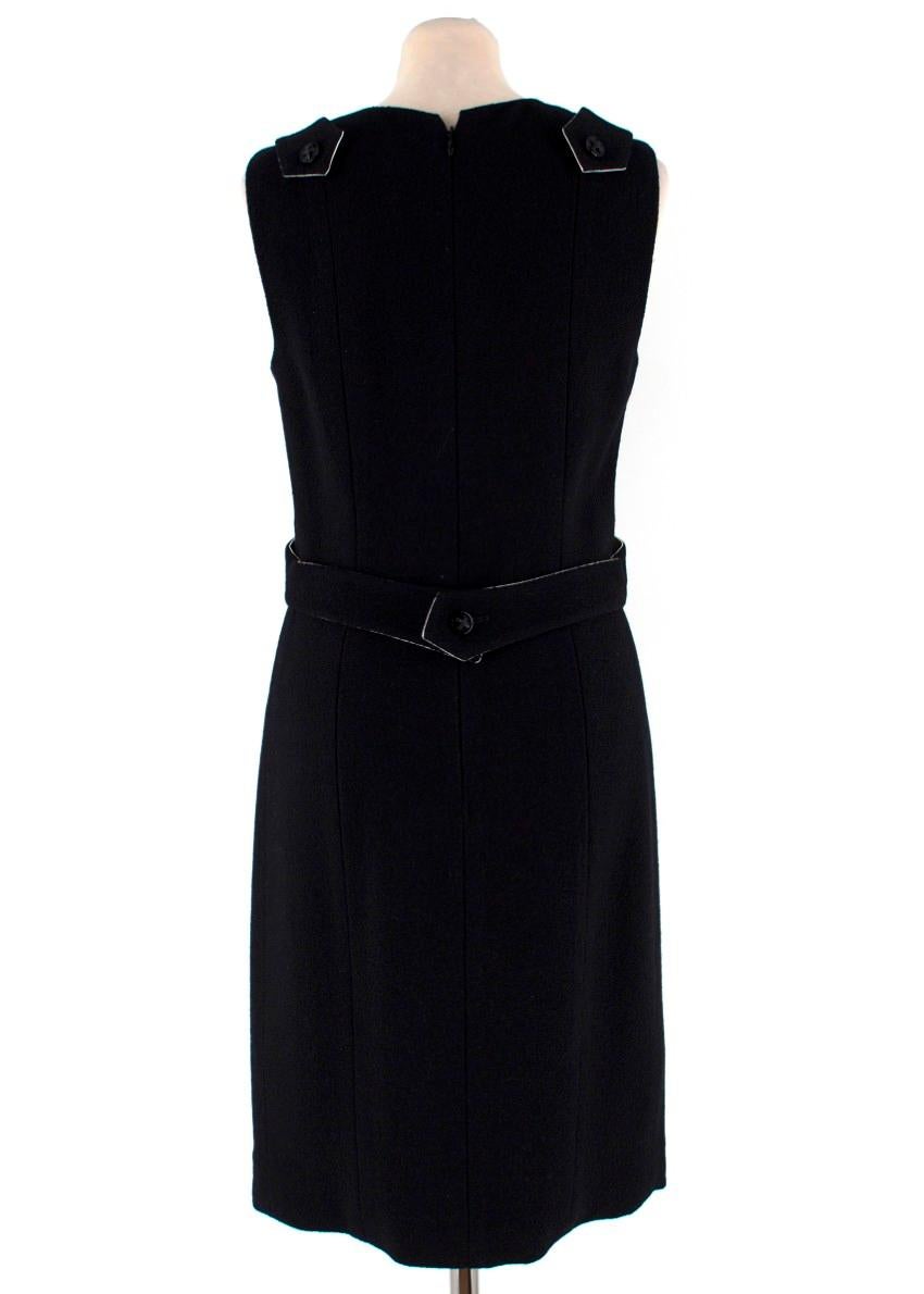 Chanel Vintage Black Buckle Embellished Wool Dress US 6 In Excellent Condition For Sale In London, GB