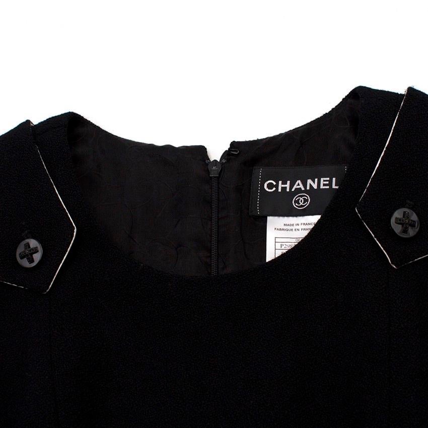 Women's Chanel Vintage Black Buckle Embellished Wool Dress US 6 For Sale