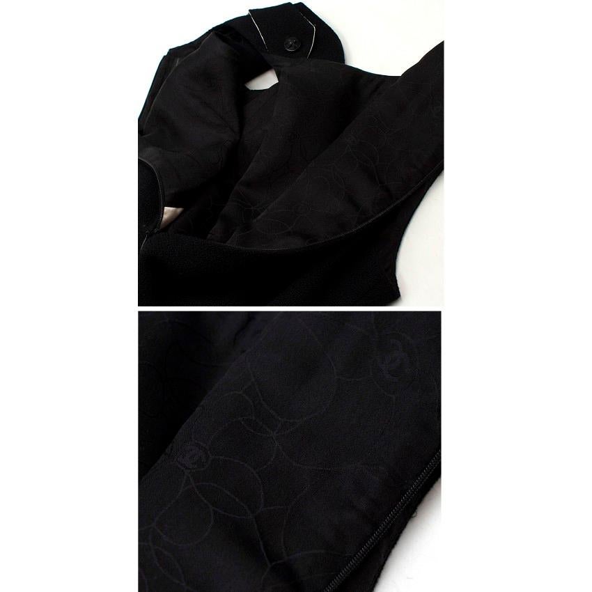 Chanel Vintage Black Buckle Embellished Wool Dress US 6 For Sale 6