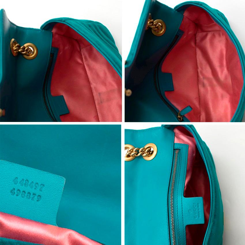 Gucci Small Turquoise GG Marmont Velvet Bag 1