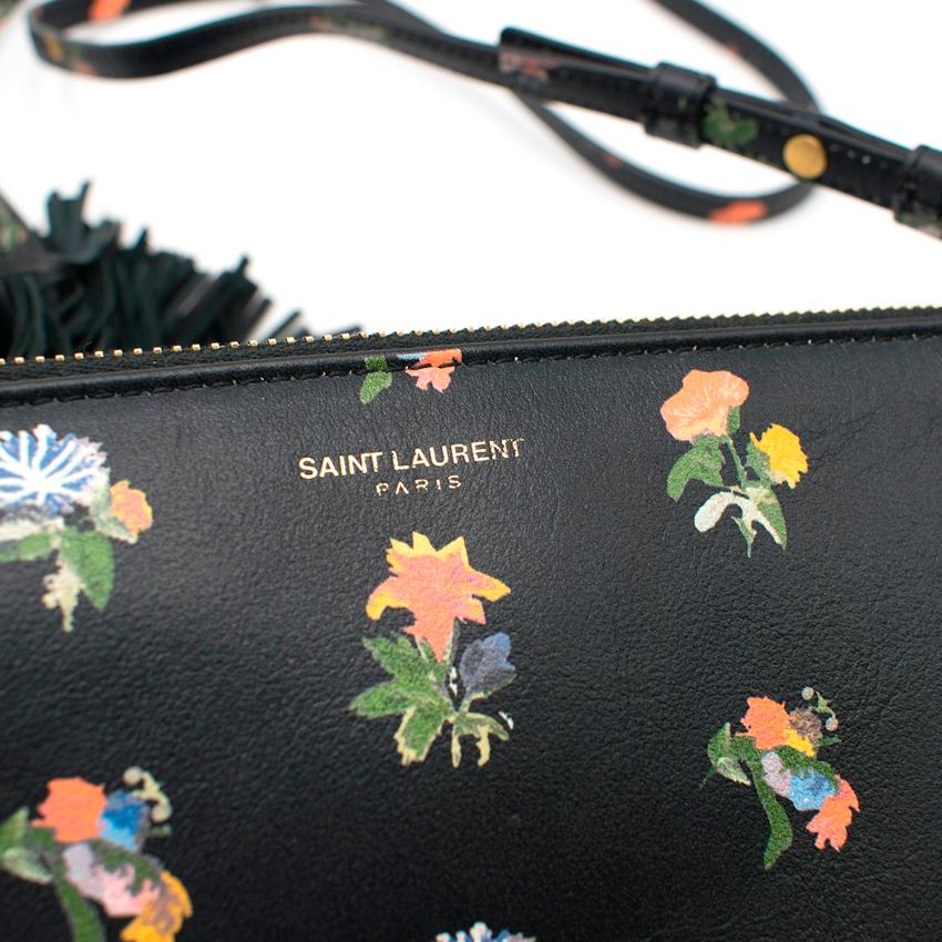 Saint Laurent Prairie Floral Leather Crossbody Bag For Sale 1
