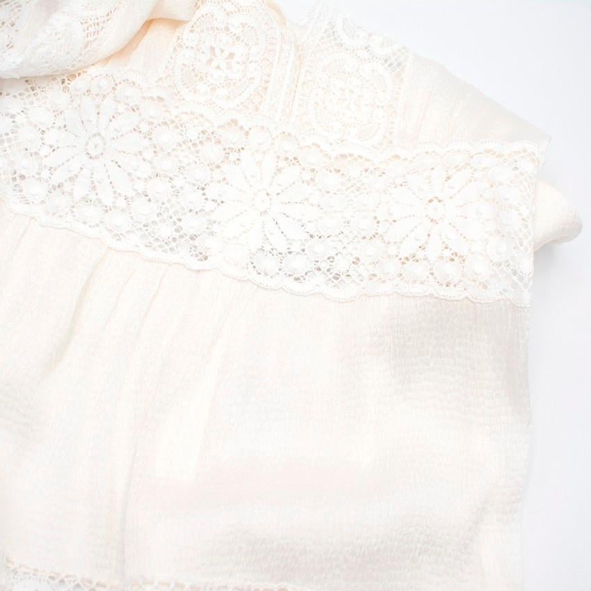 Vilshenko Ivory Crochet Floral Dress US 4 For Sale 2