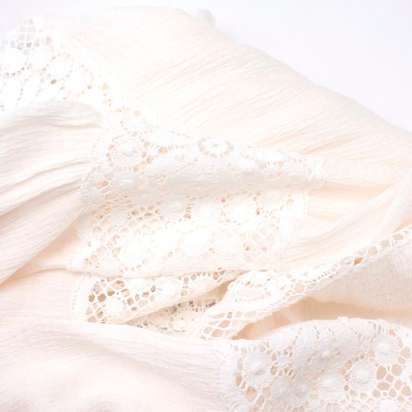 Vilshenko Ivory Crochet Floral Dress US 4 For Sale 5