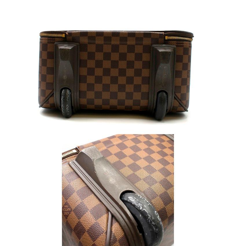 Women's or Men's Louis Vuitton Brown Damier Ebene Pegase 55 Rolling Luggage For Sale