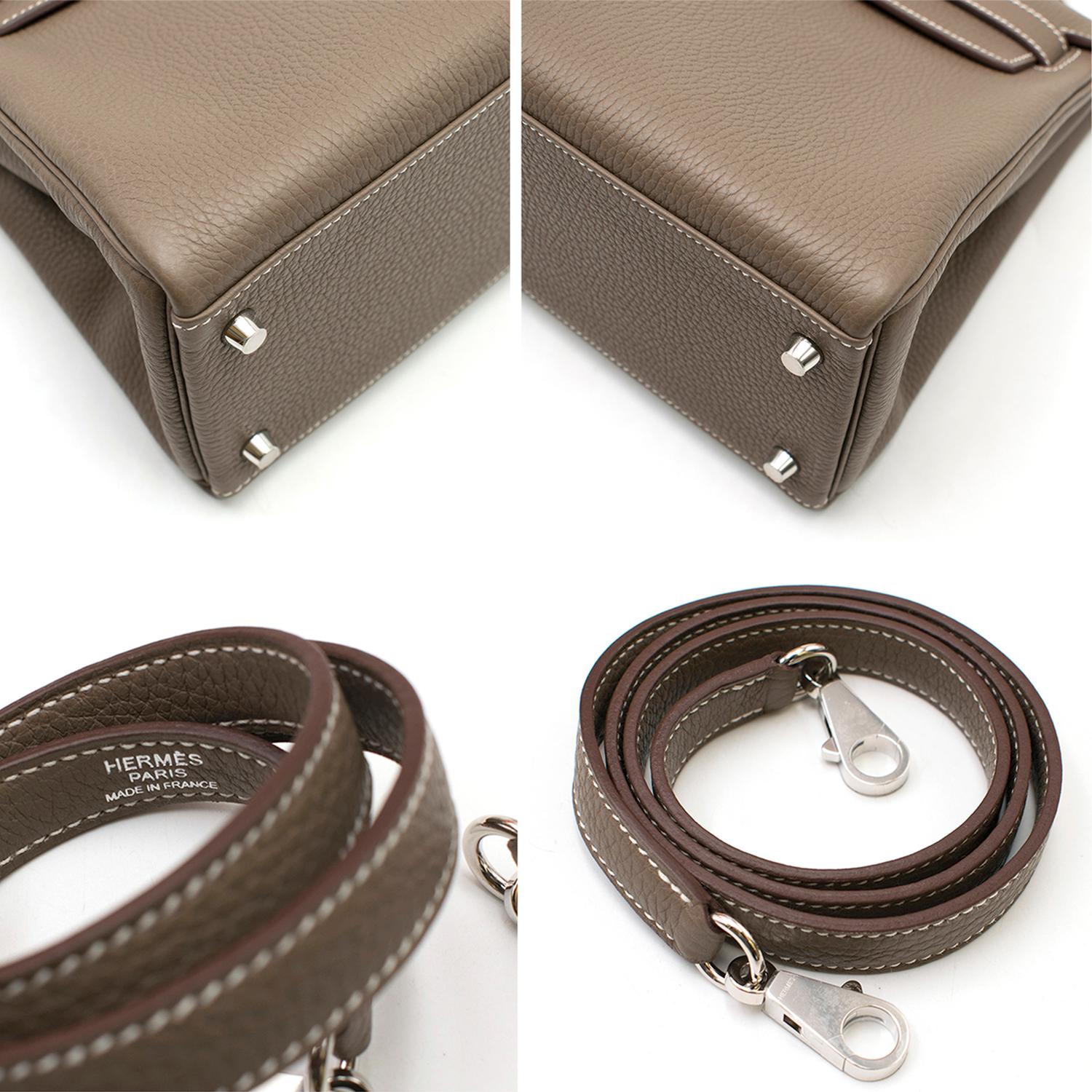 Hermes Clemence Leather Etoupe 28cm Kelly Bag  2