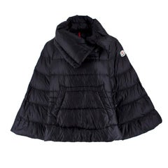 Moncler Black Puffer Cape Coat US 4