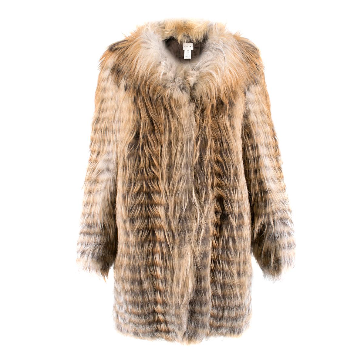 Celine Fox Fur Coat Size 6 For Sale
