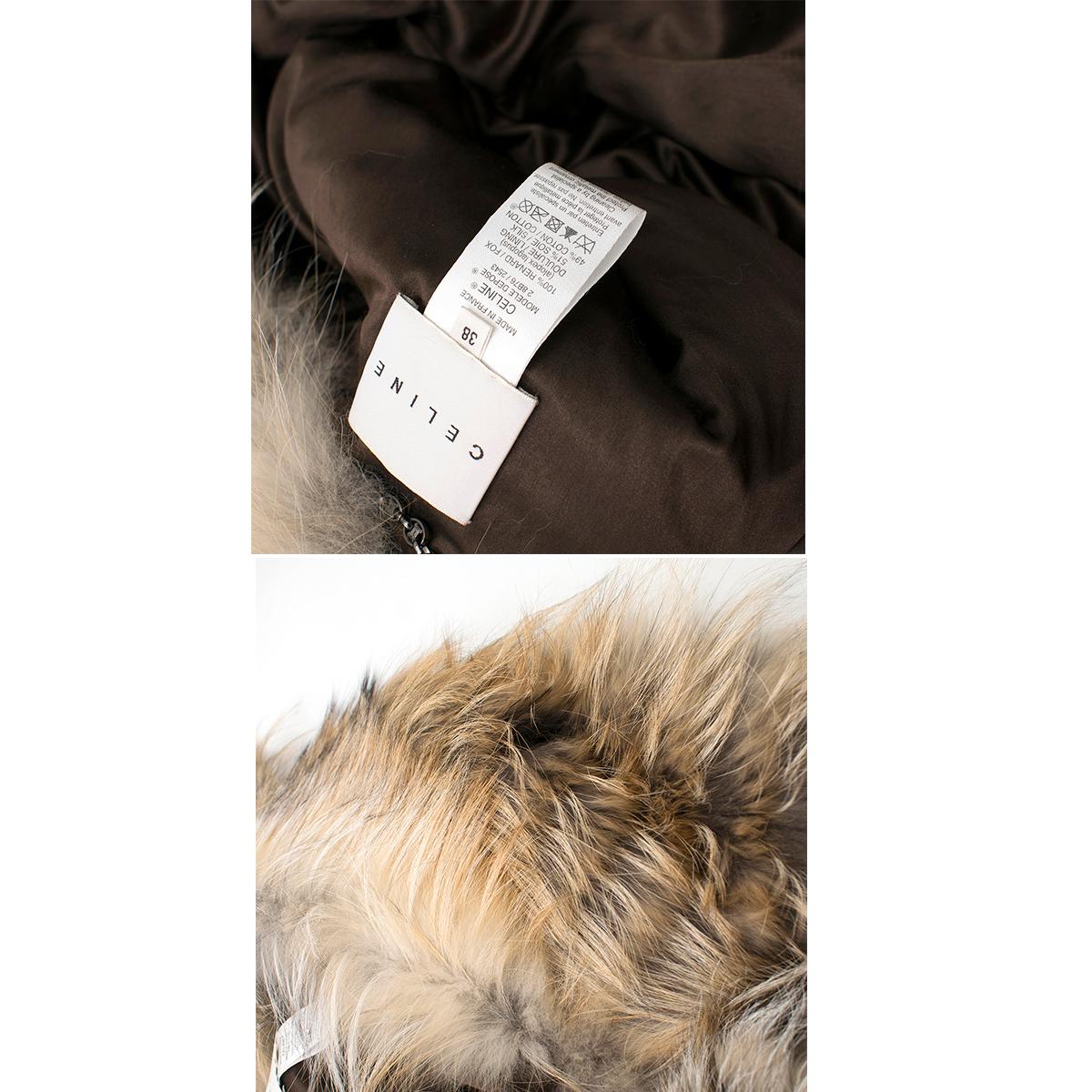 Celine Fox Fur Coat Size 6 For Sale 1