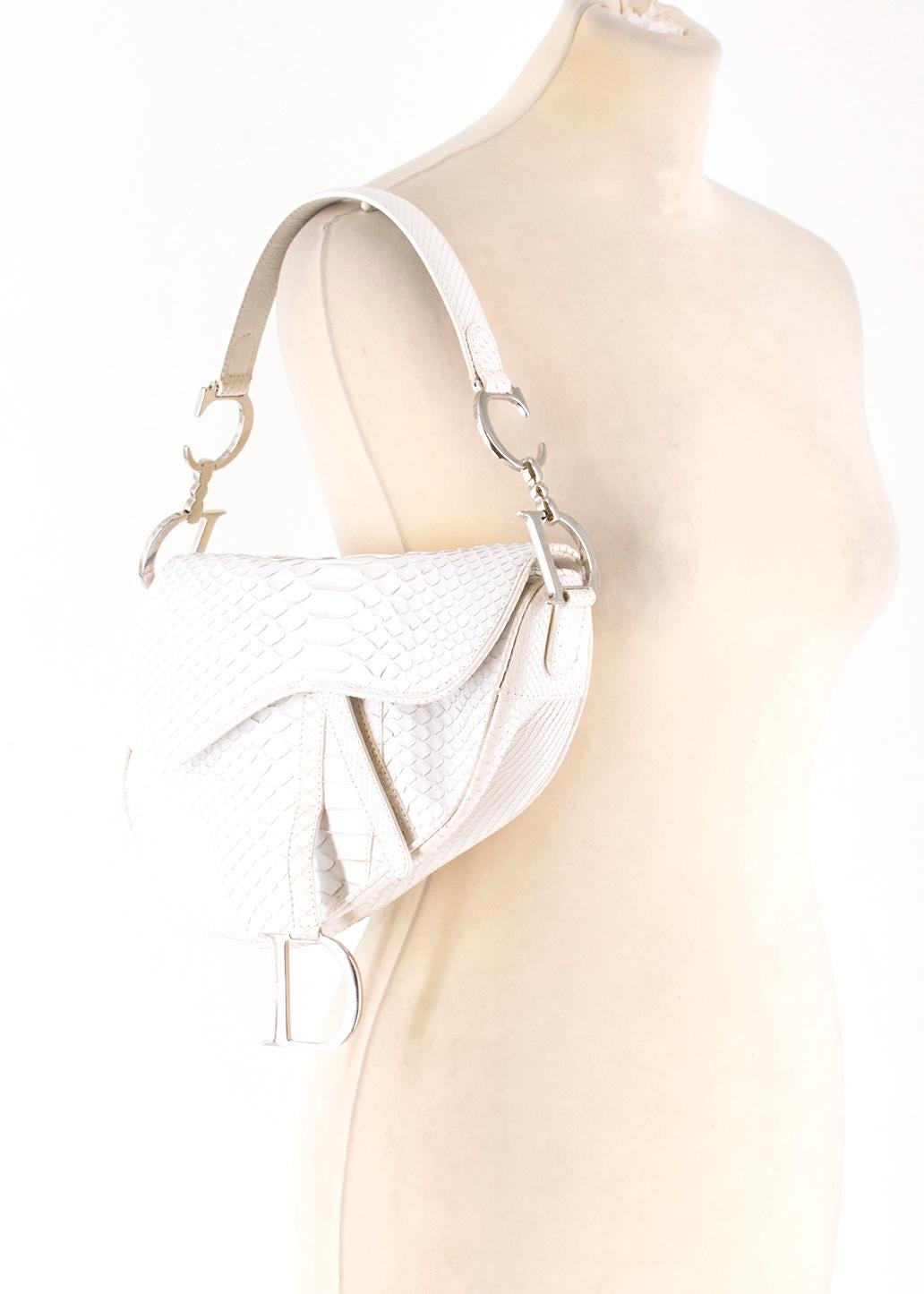 dior saddle bolsa python