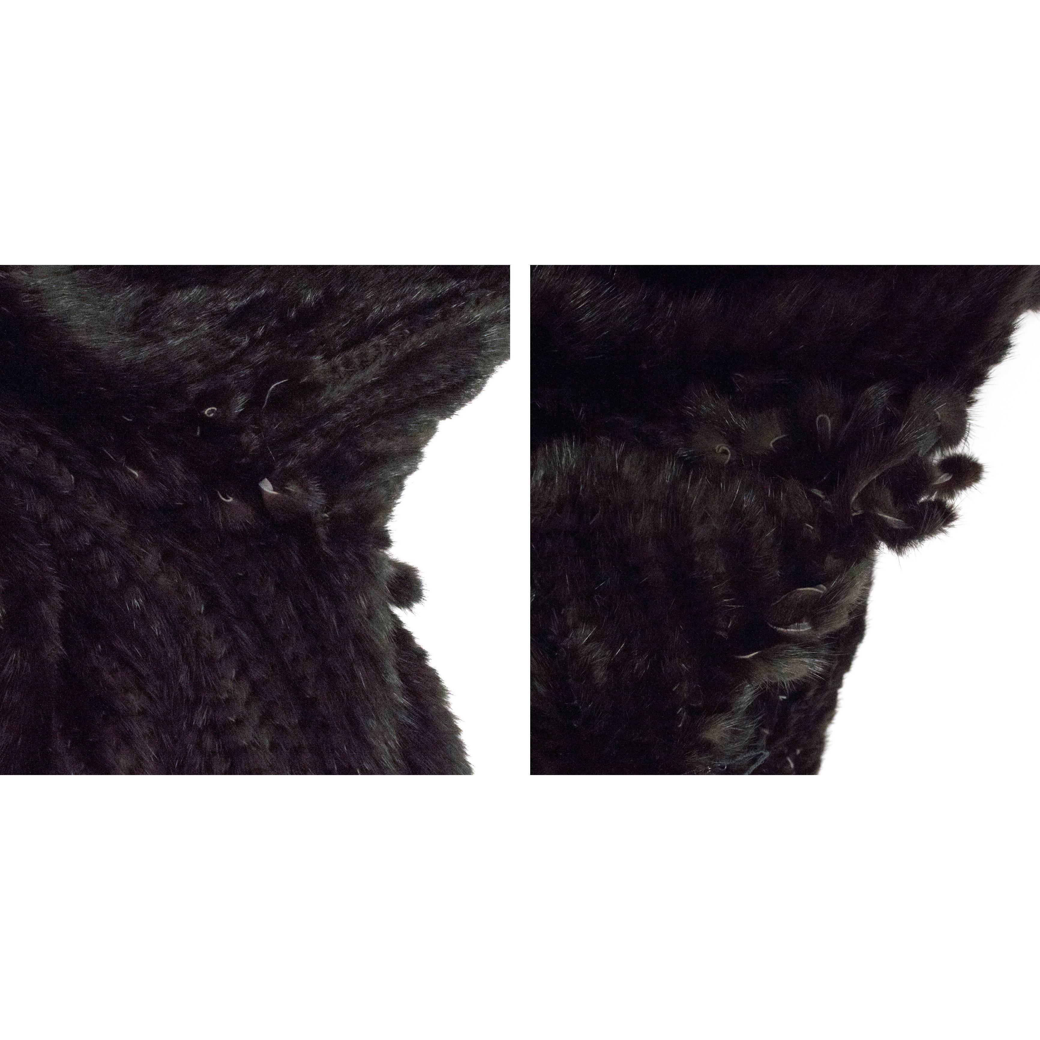 Christian Dior Black Fur Coat For Sale 3