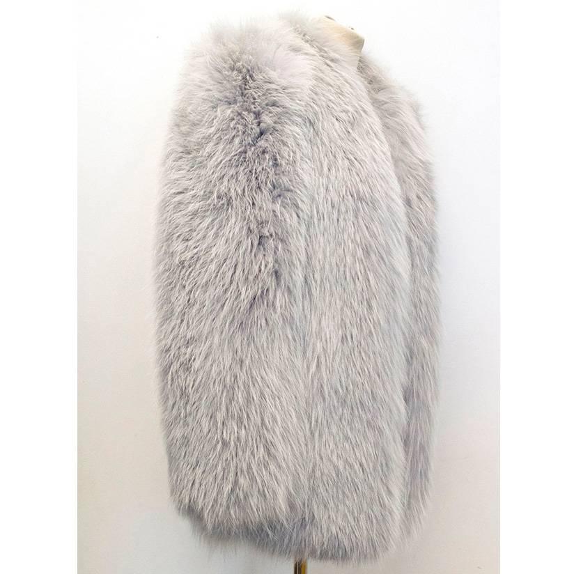 Prada Blue Fox Fur Coat at 1stDibs