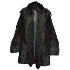 Gucci Men's Black Fur coat With Leather Lining