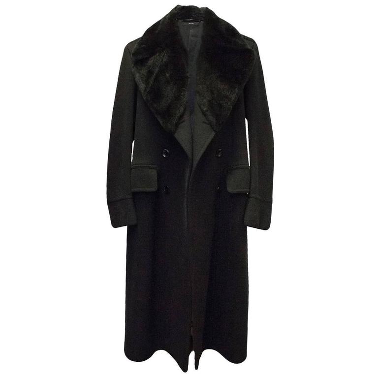 Tom Ford Men''s Black Cashmere Coat with Beaver Fur Collar at 1stDibs ...