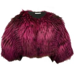 Oscar De La Renta Shocking Pink Fox Fur Bolero