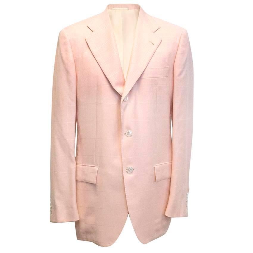 Kiton Men's Pink Cashmere Blazer For Sale