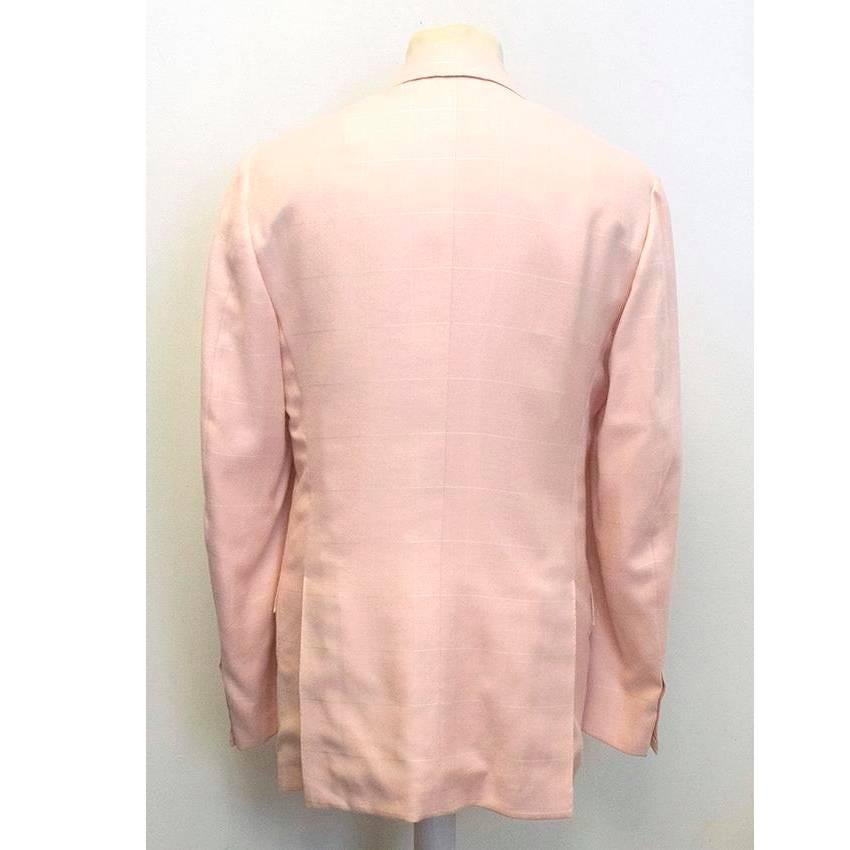 Beige Kiton Men's Pink Cashmere Blazer For Sale
