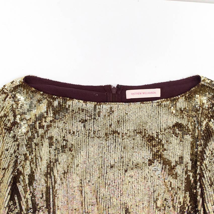 Matthew Williamson Gold and Plum Sequinned Dress  For Sale 1