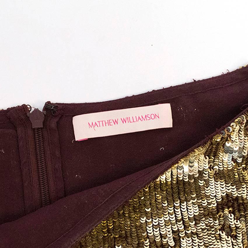 Matthew Williamson Gold and Plum Sequinned Dress  For Sale 2