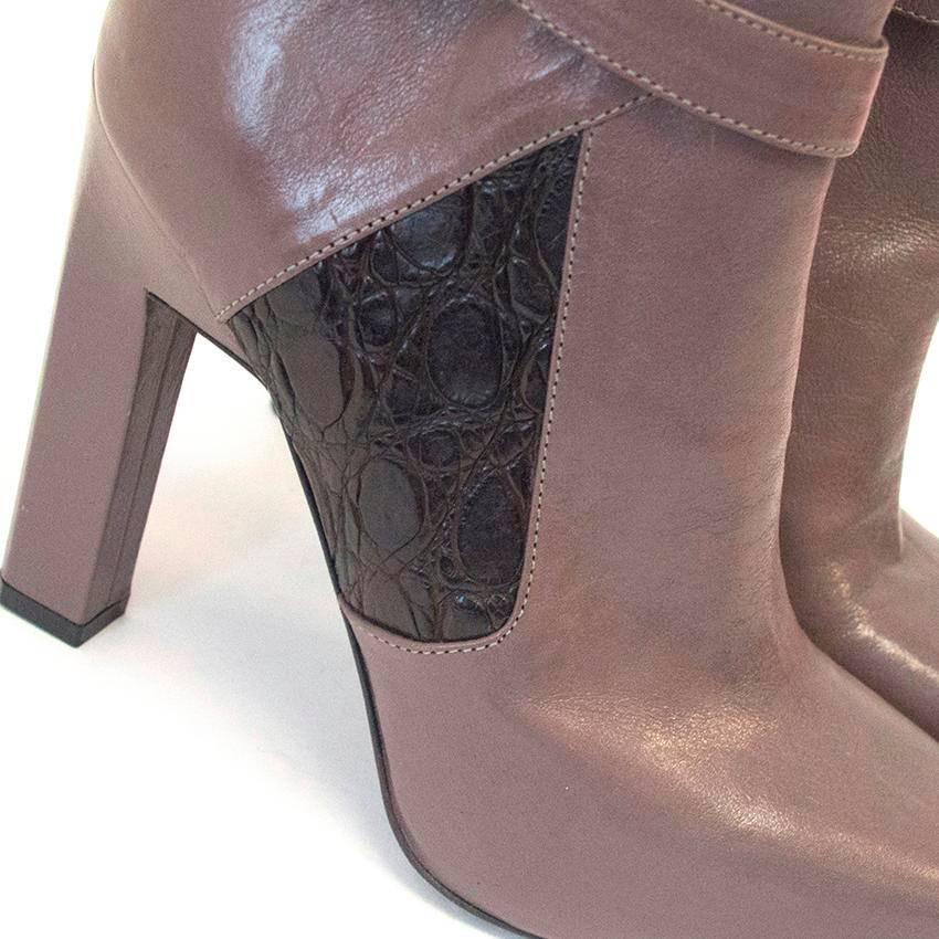 Karina IK taupe ankle booties For Sale 3