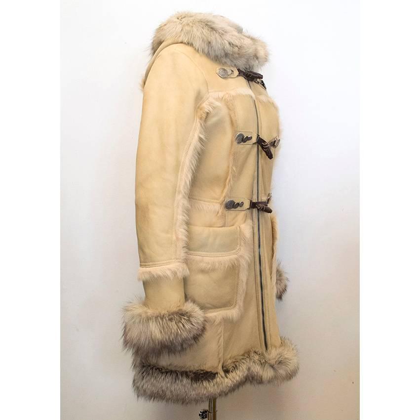 prada fox fur collar down coat