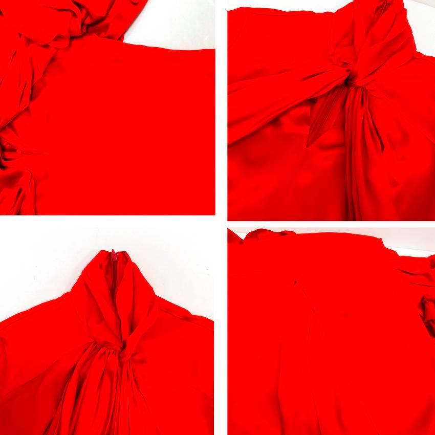 Givenchy Red Silk Gown For Sale 4